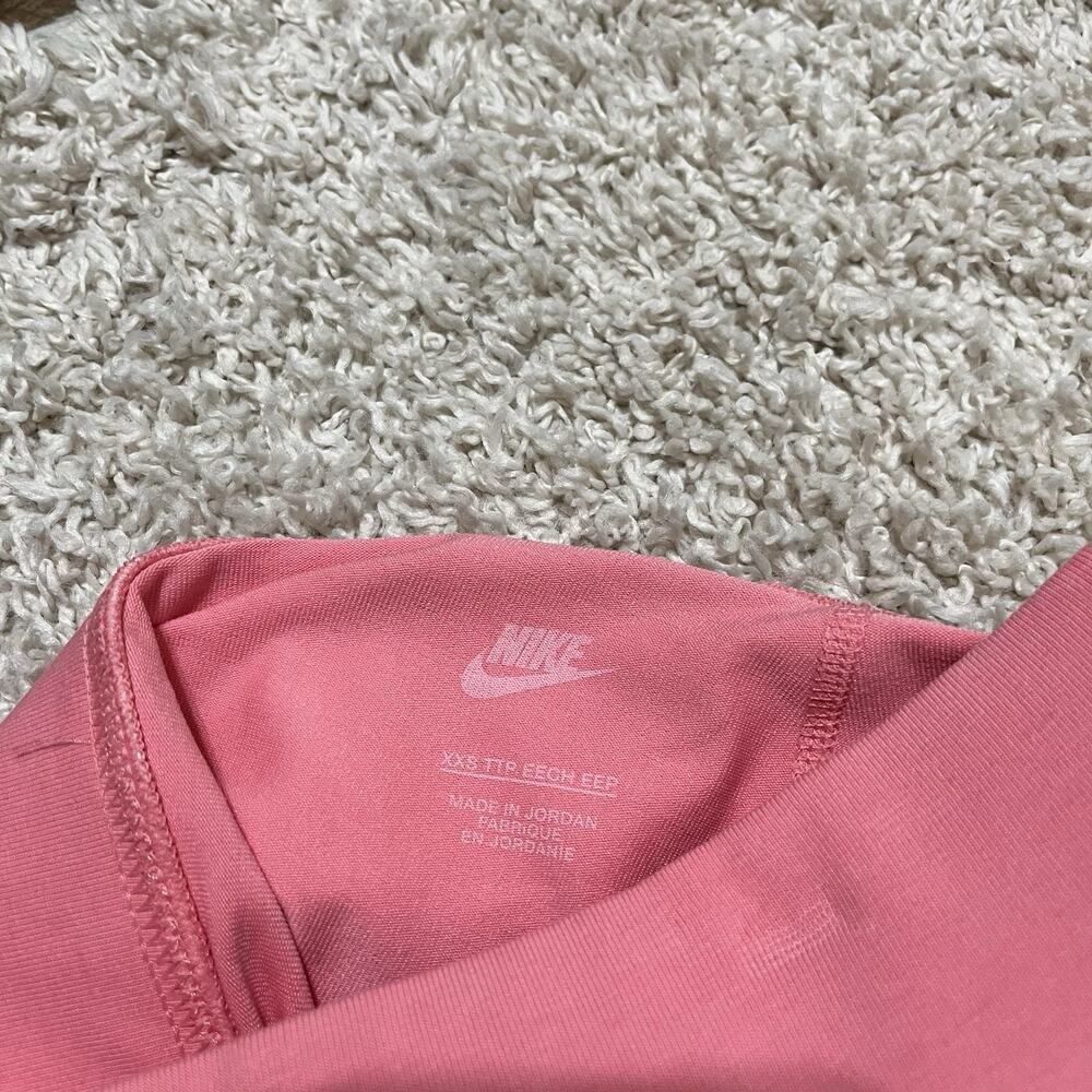 Nike Size XXS Pink White Tight Fit Mid-Rise Biker Shorts NWT - Picture 6 of 7